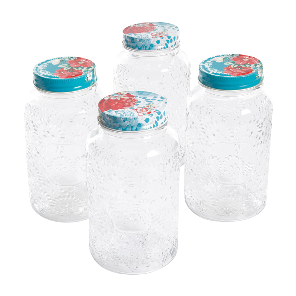 Juego de Recipientes de Vidrio con Tapa 32Oz 4 piezas Betsy - Diunsa