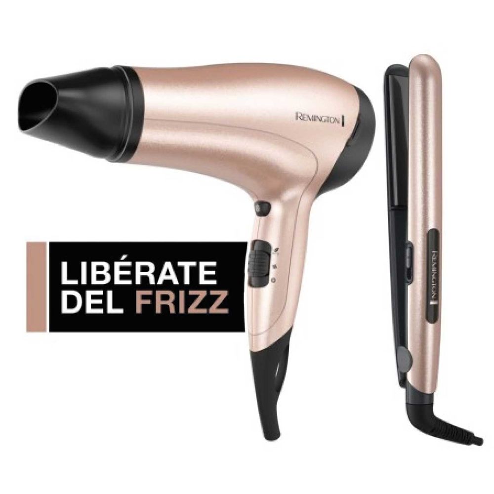COMBO SECADOR Y PLANCHA REMINGTON ROSE GOLD - Diunsa